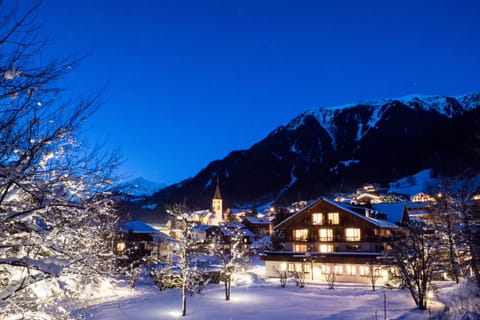 Property building, Night, Winter