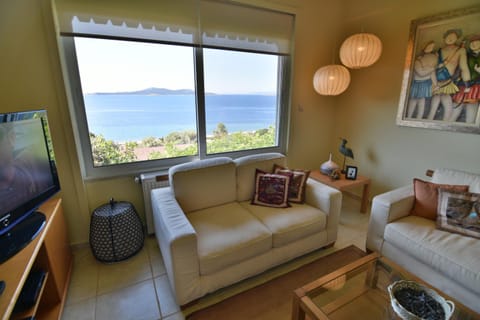 Living room, Seating area, Garden view, Sea view