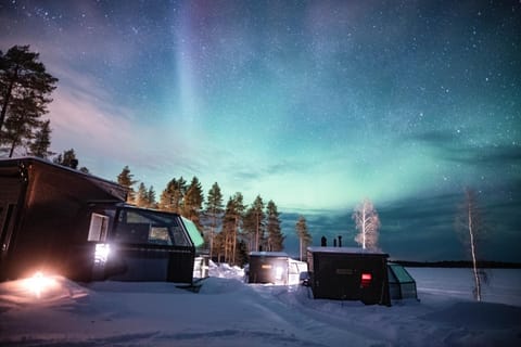 Property building, Night, Winter