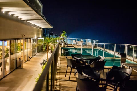 Night, View (from property/room), Balcony/Terrace, Sea view