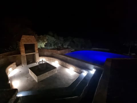 Night, Pool view, Swimming pool