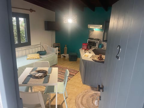 TV and multimedia, Kitchen or kitchenette, Living room, Photo of the whole room, Seating area, Dining area