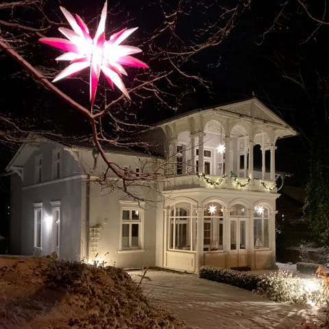 Property building, Night, Winter, Garden view, Seasons