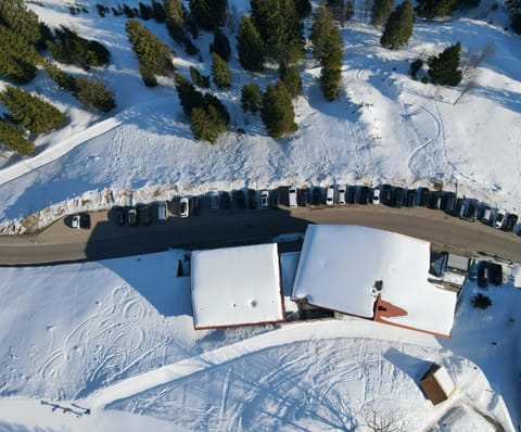 Property building, Natural landscape, Bird's eye view, Winter