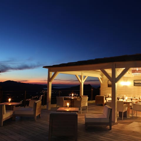 Patio, Restaurant/places to eat, Night, Balcony/Terrace, Sunset