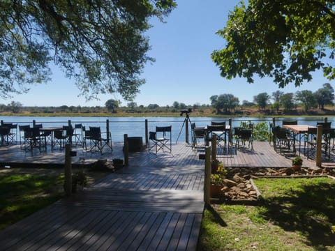 Patio, Natural landscape, River view