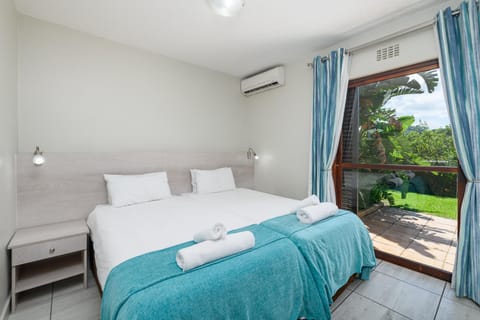 Bed, View (from property/room), Bedroom, Garden view, air conditioner