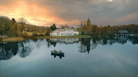 Property building, People, Fishing, Lake view