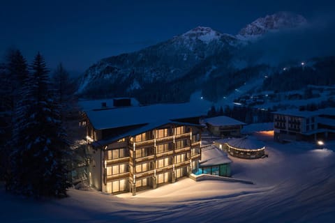 Property building, Night, Winter, Mountain view