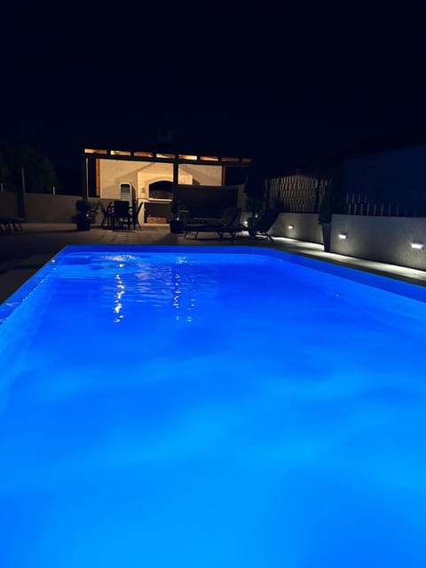 Night, Pool view, Swimming pool