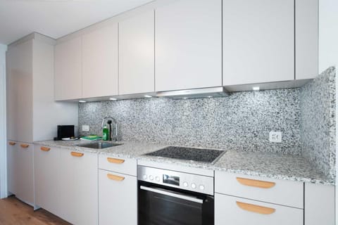 Kitchen or kitchenette, oven