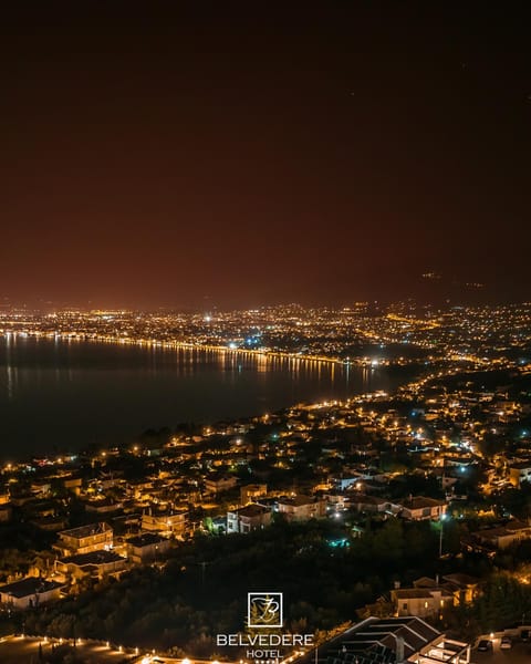 Night, Natural landscape, Bird's eye view, City view, Sea view