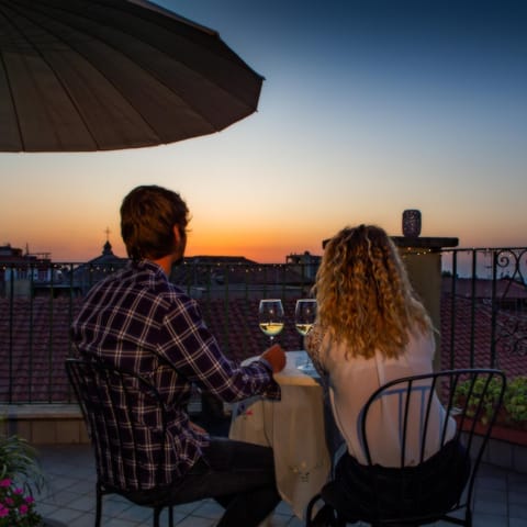 People, Balcony/Terrace, Sunset