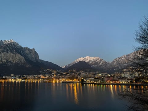 Winter, Mountain view, Sunset