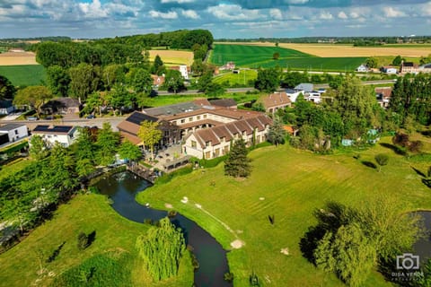Property building, Spring, Natural landscape, Bird's eye view