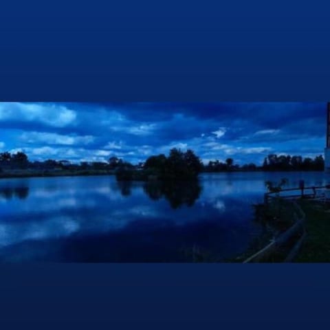 Night, Natural landscape, Lake view