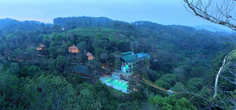 Bird's eye view, Winter, On site, Sunrise