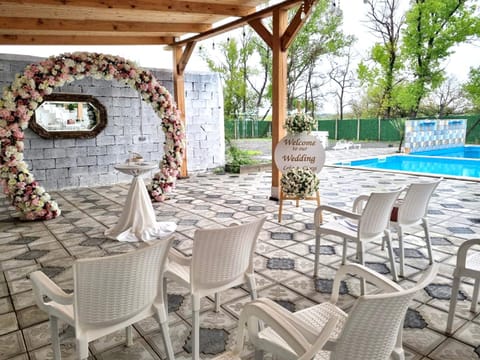 Laguna House next to Pool at Bazaleti Lake House in Georgia