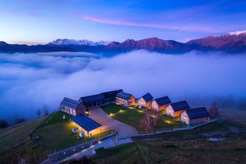 Property building, Bird's eye view, Garden, Sunset