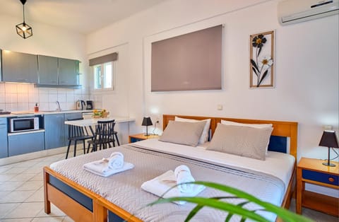 Bed, Kitchen or kitchenette, Photo of the whole room, Dining area, Bedroom, minibar, towels, air conditioner