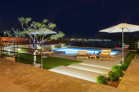 Patio, Night, Natural landscape, Garden, Pool view, Sea view, Swimming pool, Swimming pool