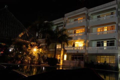 Property building, Night, Pool view, Swimming pool