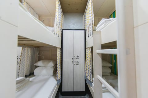 Bed, Photo of the whole room, bunk bed, wardrobe