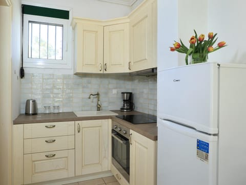 Coffee/tea facilities, Kitchen or kitchenette, stove