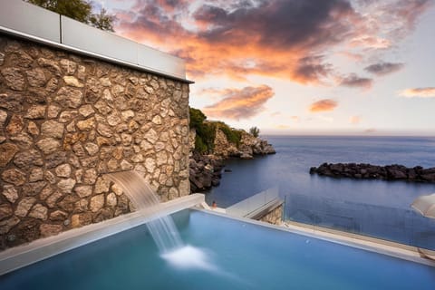 Pool view, Sea view, Swimming pool, Sunset