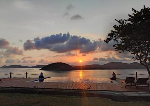 Beach, Sea view, Sunset