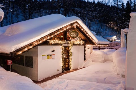 Property building, Night, Winter