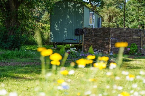 The Laburnum Retreat Shepherd Hut private hot Tub Nature lodge in Staffordshire Moorlands District