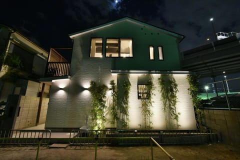 Property building, Night, Garden