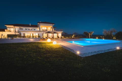 Property building, Night, Pool view, Swimming pool