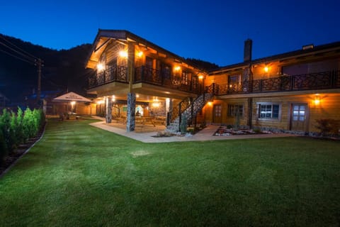 Property building, Night, Garden