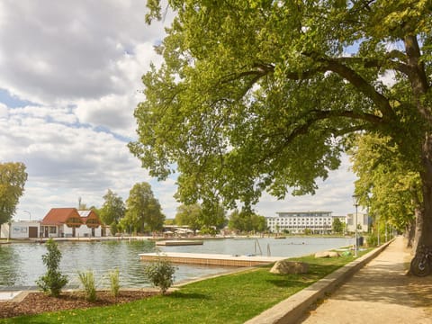 Natural landscape, Aqua park, Aqua park, Lake view