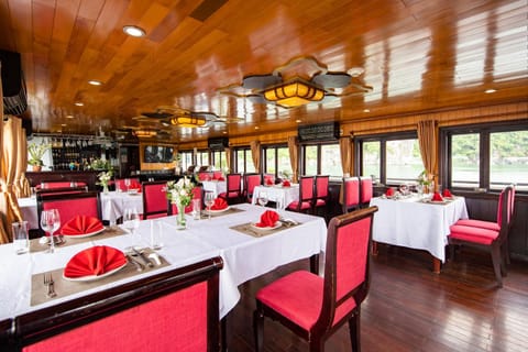Swan Boutique Cruises Docked boat in Laos