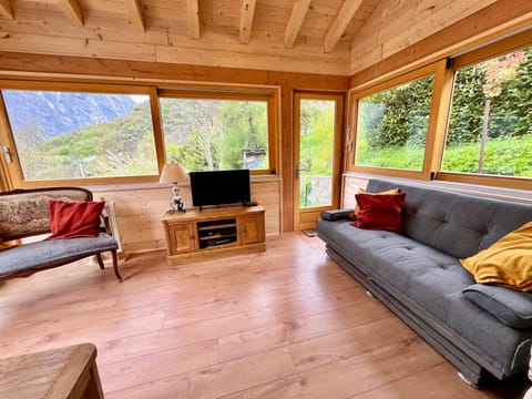 Living room, Seating area, Garden view