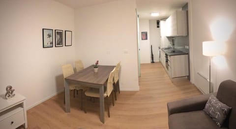 Kitchen or kitchenette, Living room, Dining area, stove