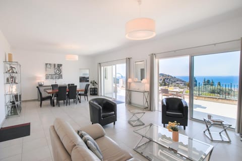 Living room, Seating area, Sea view