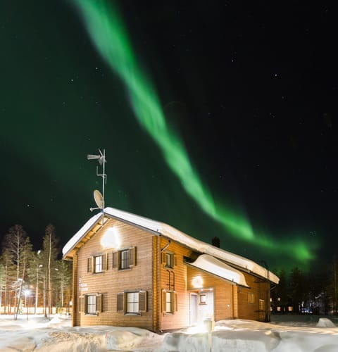 Property building, Night, Winter