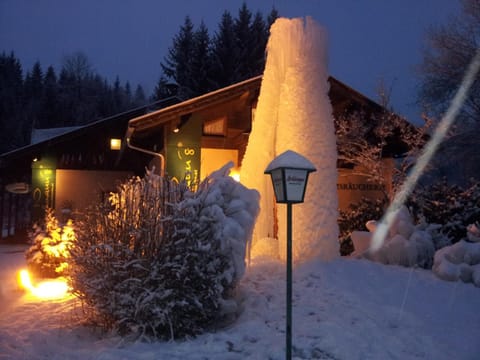 Property building, Night, Winter