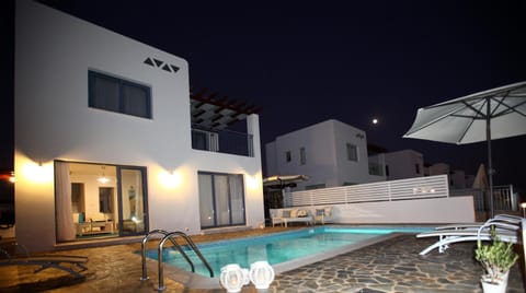 Property building, Night, Summer, On site, Swimming pool