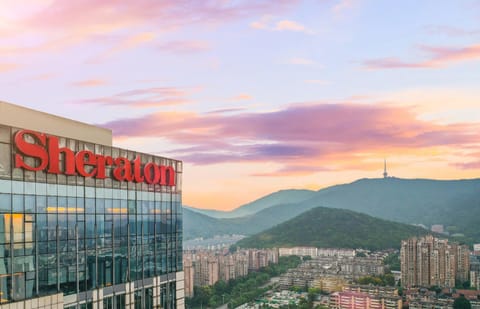 Property building, Mountain view, Sunset