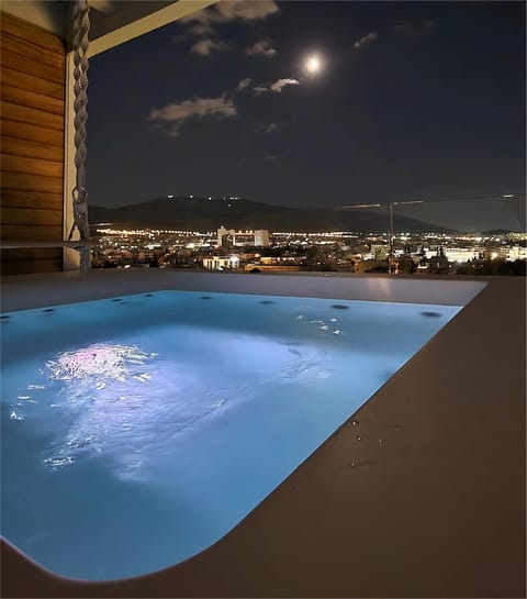 Night, Natural landscape, Hot Tub