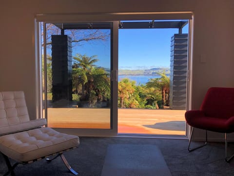 Living room, Seating area, Lake view