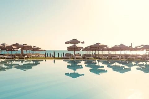 Summer, Beach, Swimming pool, Sunrise