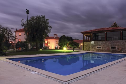 Property building, Night, Pool view, Swimming pool