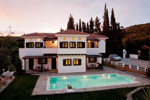 Property building, Swimming pool, Sunset