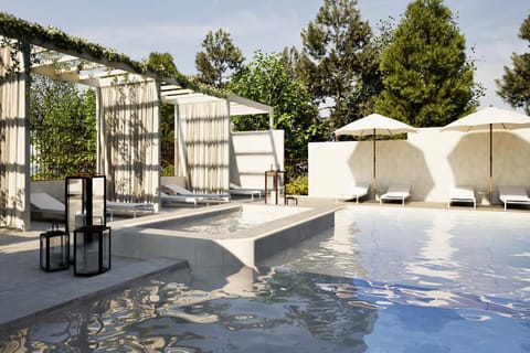 Pool view, Swimming pool, sunbed